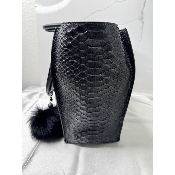 RARE 2015 Michael Kors GRACIE Large Genuine Python Leather Tote Graphite/Black - Picture 10 of 16